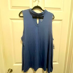 New, Torrid Sleeveless Blue Blouse. Comfy and Cute Size 4, 4x or 26w.